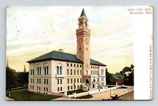 Worcester Massachusetts City Hall Government Building UDB Cancel WOB Postcard picture