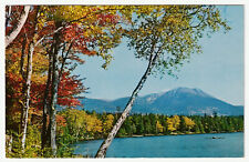 Mt Katahdin Maine From KIDNEY POND CAMPS Wilderness Vintage ME Postcard picture