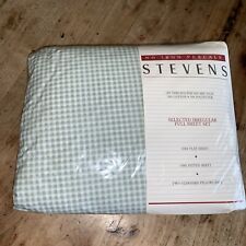 Vtg SEALED Westpoint Stevens Full Fitted Flat Sheet Set Pillowcases Mint Gingham picture