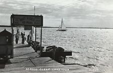 Across Clear Lake Iowa Real Photo Postcard Sailboat RPPC IA Boat Rides  picture