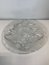 Two Mikasa Crystal Holiday Christmas Tree Serving Platters/ Trays picture