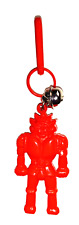 Vintage 1980s Plastic Charm Red Robot Man Charms Necklace Clip On Retro picture