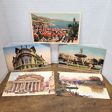 Lot of 5 Vintage Full-Color Postcards, France & Italy, Unmailed picture