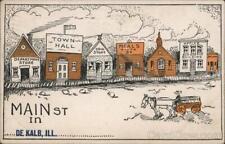 1910 Dekalb,IL Main St. DeKalb County Illinois AH Co. Antique Postcard 1c stamp picture
