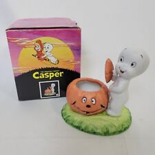 CASPER THE FRIENDLY GHOST JACK-O-LANTERN Figurine Candle Holder 1986 Vintage Box picture