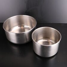 2 Vintage Mixing Mixer Metal Mixing Bowls  8” and 6” picture