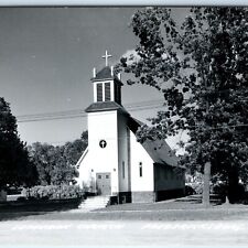 c1950s Fredericksburg, IA RPPC Lutheran Church Small Chapel Photo Postcard A105 picture