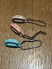 Vintage Lot Of  3 Key Chains The Princess Phone - Blue, Pink, Beige picture