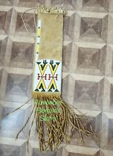 Powwow Old Style Suede Hide Sioux Beaded Twisted Fringe Tobacco Pipe Bag PWBG10 picture