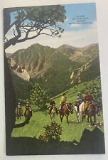 Vintage Postcard ~ Dudes on the Trail,  Dude Ranch, Horseback Riding~ Montana MT picture