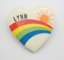 Lynn Sun Heart Rainbow Vintage Lapel Pin picture
