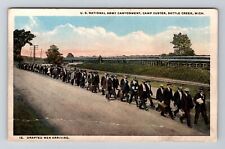 Battle Creek MI-Michigan, Drafted Men Arriving, Camp Custer, Vintage Postcard picture