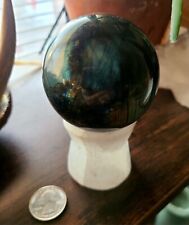 Labradorite Sphere Crystal Stone Huge Beautiful Flash 8 In Diam + Selenite Stand picture