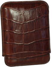 MARTIN WESS BROWN CROCO COWHIDE/ GOATSKIN LEATHER CIGARILLO CASE ** NEW ** picture