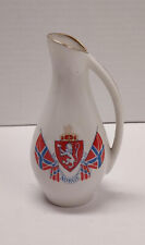 Erling Krage Norge Vintage Norwegian Flag National Arms Mini Pitcher Bud Vase picture