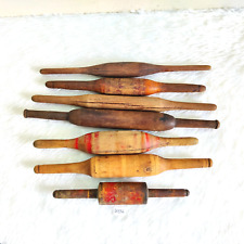 Antique Handmade Tortilla Bread Bakers Wooden Rolling Pin Kitchenware 7Pcs W936 picture