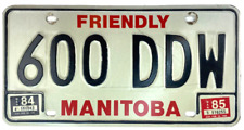 Vintage 1984 1985 Manitoba Canada Auto License Plate Collector Garage Decor picture