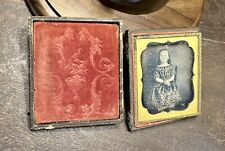 1/6 Tinted Sealed Daguerreotype Cute Little Girl Full Case 1850s Photo picture