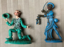 Vintage Two Colorful Character Nativity Figures Hard Plastic - Made in ITALY picture
