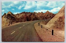 Looking Up Norbeck Pass Badlands SD Postcard UNP Scenic View picture