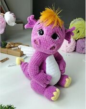 amigurumi crochet Dragon,  handmade Fire Dino Dragon Character, plush Dragon picture
