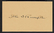John D Rockefeller Autograph Reprint On Genuine Original Period 1890s 3X5 Card  picture
