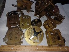 Vintage Clock Movement Lot - 10 Movements With Misc Parts picture
