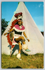 Postcard OK Anadarko Indian City USA Navajo Indian Dancer UNP B1 picture