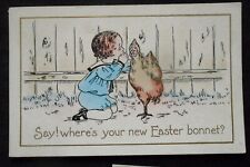 Easter Girl talking to chicken  Nice for 1914 PM       2928 picture