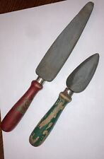 2 Antique/Vintage Carborundum Knife Sharpener 1 Red Handle & 1 Green Handle picture