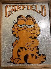 Vintage Garfield the Cat Foil /Glitter Framed Art W: 9” x H:11” picture