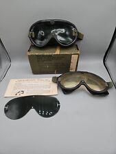 WW2 US Army M-1944 Aviation 8465-00-161-4068 Sun/Wind/Dust Goggles Green Lens picture