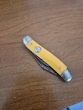 Vintage Imperial Pocket Knife w/ Yellow Handle, 2 Blades, 3.25