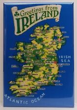 Greetings From Ireland Map MAGNET Vintage Card 2