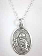 St Stephen Medal necklace Italy silver link chain 20