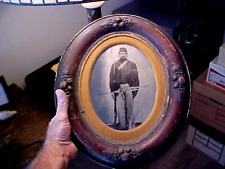Civil War Soldier Tintype FULL PLATE IDed Thomas Day 10th NHV Oval Period Frame picture