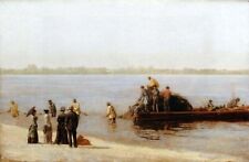 Dream-art Oil painting Shad-Fishing-at-Glouceser-on-the-Delaware-River-1881-Thom picture