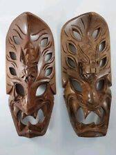 Ifogau Bakunawa Bakugawa Ifugao Philippines Tribal Wood Dragon Mask Wooden Tiki picture