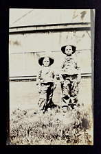 1910s Boys Cowboy Costumes Rural Americana Farm Life VTG RPPC Postcard picture