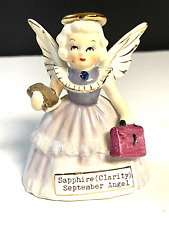 SR Japan Sapphire (Clarity) September Birthday Angel Vintage Porcelain Figurine picture