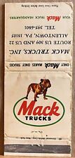 Mack Trucks Inc Allentown PA Pennsylvania Vintage Matchbook Cover picture