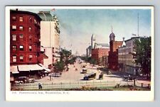 Washington DC, Pennsylvania Ave View To Capitol Vintage Souvenir Postcard picture