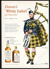 1948 Clan MacLeod tartan bagpipes piper Dewar's Scotch whisky vintage print ad picture
