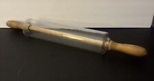 Vintage Glass Rolling Pin w/ Wood Handles Must See picture
