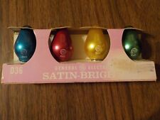 VINTAGE GENERAL ELECTRIC GE SATIN-BRIGHT D-36 CHRISTMAS LIGHTS 4 PACK NOS TESTED picture