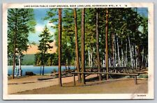 Lake Eaton Public Camp Grounds. Long Lake, New York Postcard picture