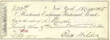 Merchants Exchange National Bank - 1905 dated Check - Most Likely at 55 Wall Str picture