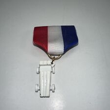 White Enamel Painted Metal Pine Wood Derby Attached Red White Blue Ribbon Pin picture