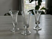 Jagermeister Logo Stemmed Shot Glasses Set of 3 Barware Glassware Pristine picture