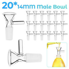 20PCS 14MM Male Glass Bowl For Water Pipe Hookah Bong Replacement Head - PREMIUM picture